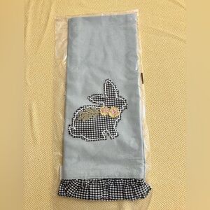 Mackenzie-Childs Gingham Bunny Dish Tea Towel light gray